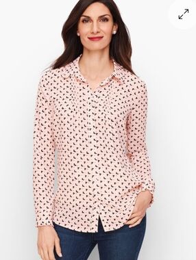 Talbots Soft Butterfly Pintuck Shirt